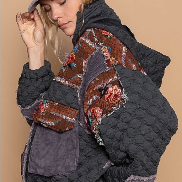 NWT POL patchwork jacket hoodie corduroy- streetwear M M1:L/XL  M2:XL/XXL *READ - Picture 1 of 17